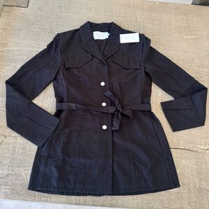 Proenza Schouler White Label Black Belted Utility Jacket Blazer NWT Size 2